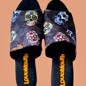Loudmouth Sugar Skull Wedges Sz 9